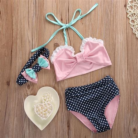 Cute Striped Sailor Child Bikini Swimsuit Baby Girl Swimsuit