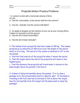 Simulate net forces to predict an objects motion. 35 Projectile Motion Practice Worksheet - Worksheet Resource Plans