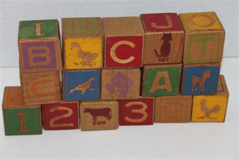 Vintage 16 Large Wooden Abc Blocks Letter Blocks Etsy Abc Blocks