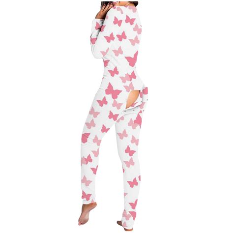 Pajamas For Women Winter Fall Button Down Butterfly Print Functional