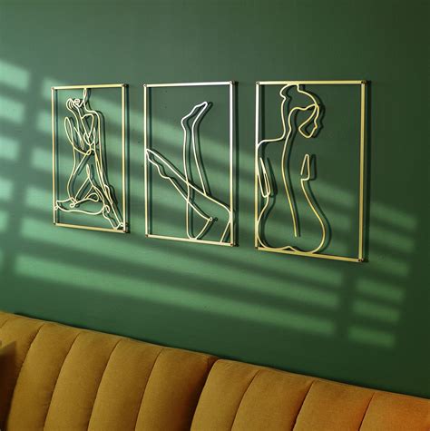 buy gold modern wall décor for bedroom minimalist wall art gold home decor metal wall art gold