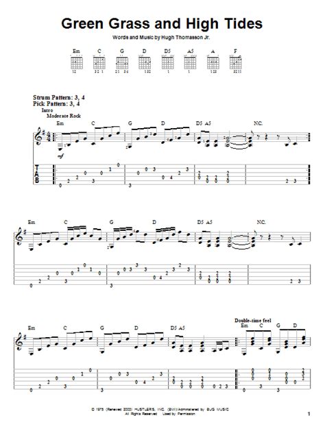 I dont know some of the names of these chords and i dont want to learn em. Green Grass And High Tides by Outlaws - Easy Guitar Tab - Guitar Instructor