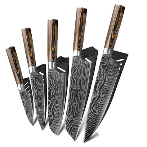5 Pieces High Carbon Steel Knife Set