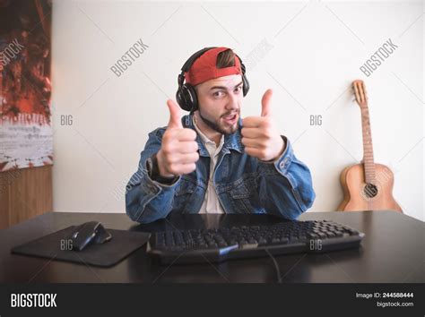 Adult Gamer Sits Home Image And Photo Free Trial Bigstock
