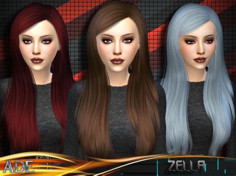 The Sims Resource Zella Hair By Adedarma Sims 4 Hairs Womens