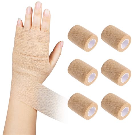 Lotfancy 6 Pack 3 In X 5 Yards Cohesive Bandage Wrap