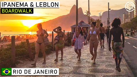Walking Ipanema And Leblon Beaches At Sunset Rio De Janeiro Brazil