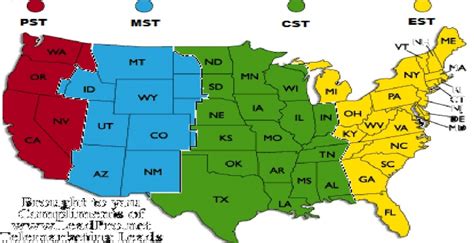 Printable Map Of Us Time Zones Zone Florida United States regarding ...