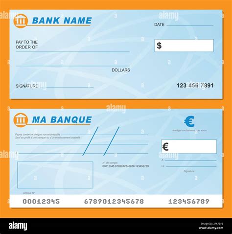 Vector Illustration Of Blank Bank Check Isolated Stock Vector Image