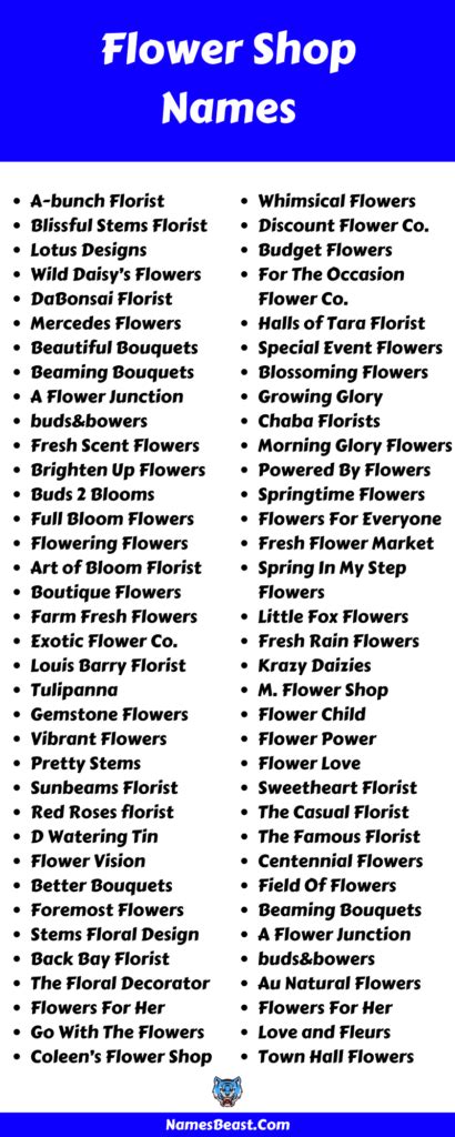 Funny Flower Business Names Best Flower Site