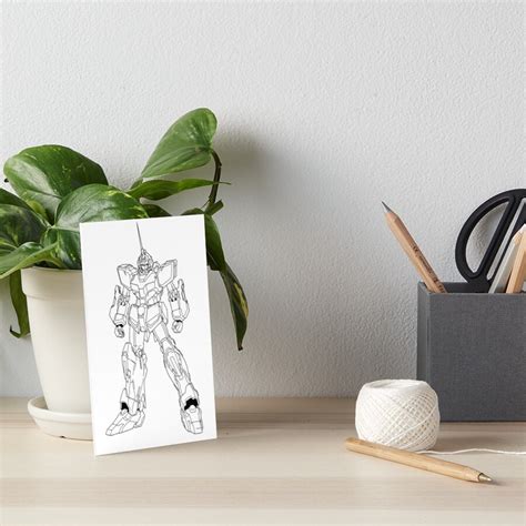 Unicorn Gundam Outline Black Art Board Print For Sale By Mossloves