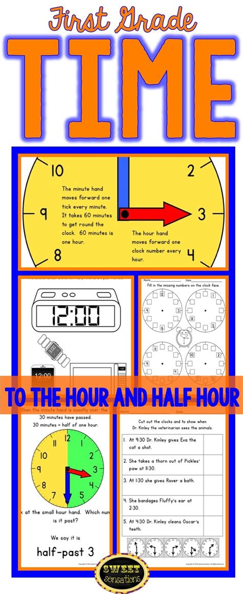 Great Resource For Telling Time To The Hour And Half Hour For First