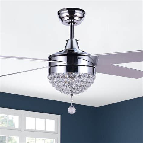 In warmer seasons the ceiling fan should turn counterclockwise to push cold air down. Shop Modern 48" Chrome Crystal ceiling fan with LED Light ...