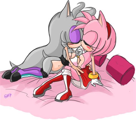 Rule 34 Amy Rose Blush Bottomless Exposed Breasts Female