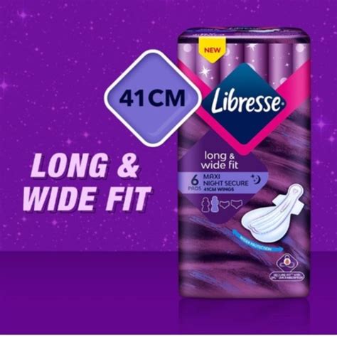 Libresse Maxi Night Secure Wings Longer Wider 41cm 6s32cm 10s Disposable Sanitary Pad Tuala