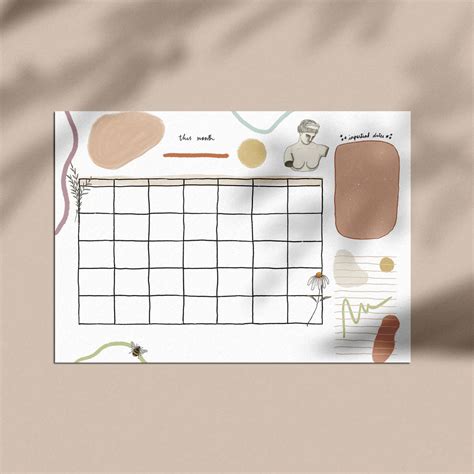 Aesthetic Monthly Calendar Printable Autumn Moons Studio