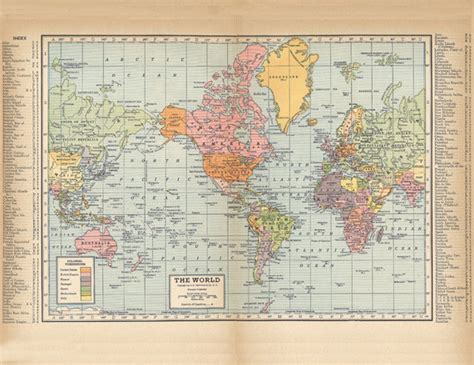 Printable World Map From 1904 A High Resolution 600 Dpi Digital