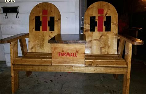 Authentic products made by hand. Farmall porch bench with a cooler. International Harvester ...