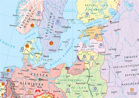 Europa W Latach 1919 1939 Mapa ścienna Temat Pomoce Szkolne