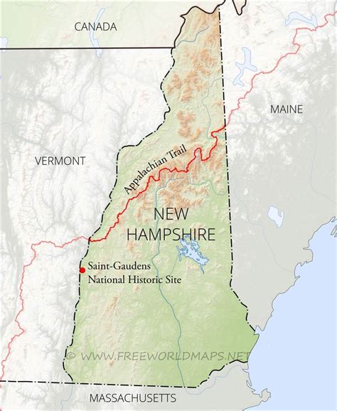 Physical Map Of New Hampshire