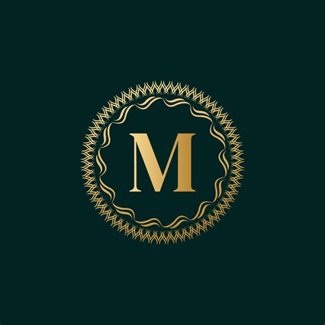 Emblem Letter M Weaving Circle Monogram Graceful Template Simple Logo