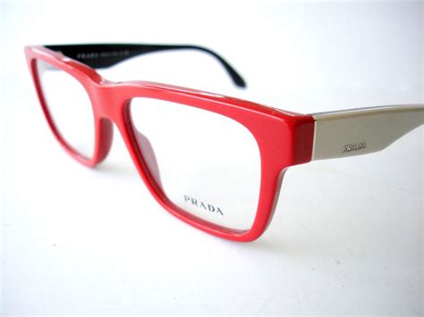 New Prada Eyeglasses Frames Vpr 16r Red Tks 1o1 Authentic 51 16 140