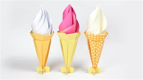 Learn How To Make A Yummy Origami Ice Cream In A Cone The Cone Is Made