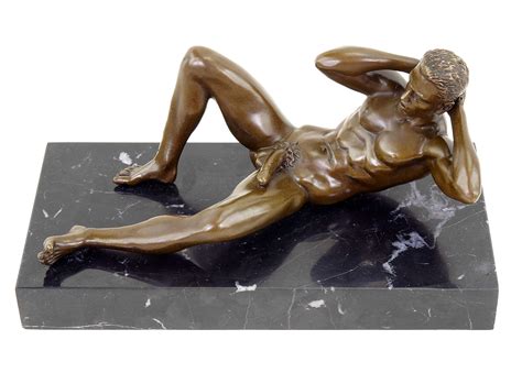 Metal Nude Sculpture Bronze Man Sculpture Statue Statuette Etsy My