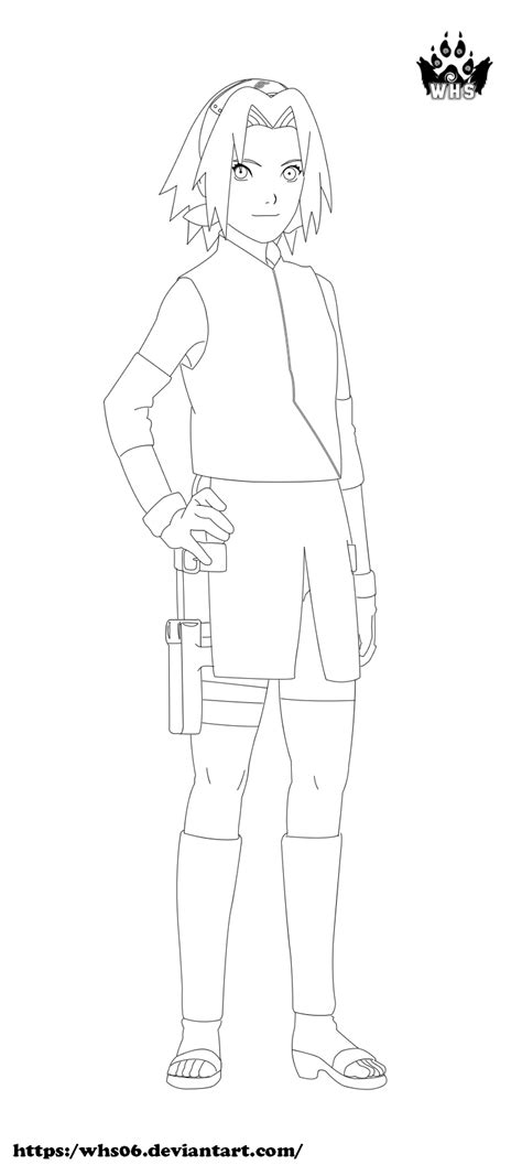 Sakura Haruno Shippuden Lineart By Whs06 On Deviantart