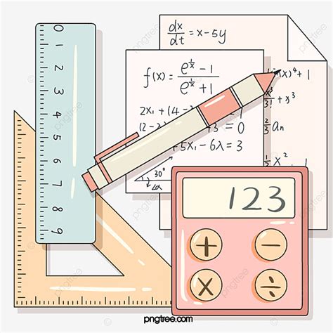 Math Stationery Hd Transparent Cartoon Hand Drawn Math Stationery