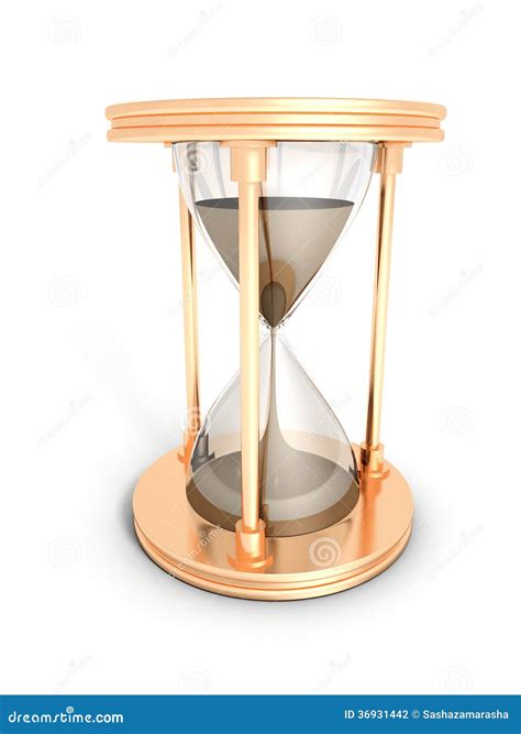 Gold Hourglass Time Concept On White Background Stock Illustration Illustration Of Background