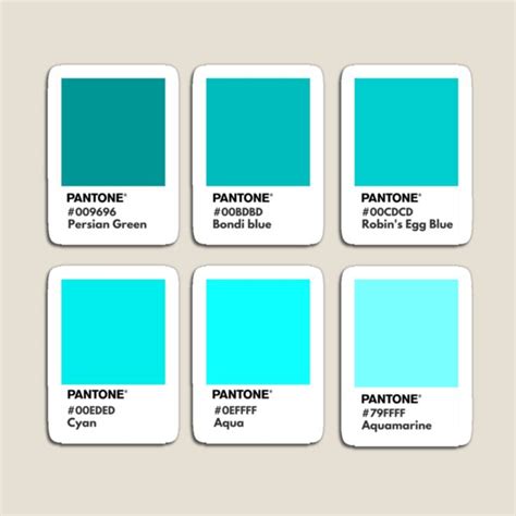 Green To Cyan Palette Pantone Color Swatch Magnet For Sale By