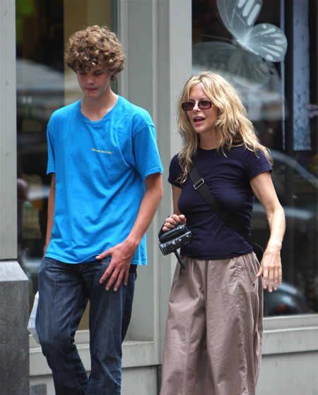 Meg Ryan And Son Jack Henry Enjoying Themselves While Taking A Walk In