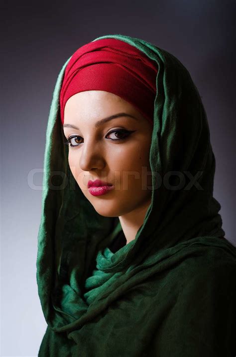 Muslim Woman With Headscarf In Fashion Concept Stock Image Colourbox