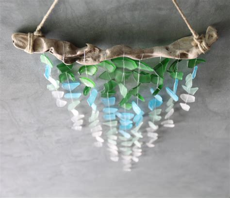 Sea Glass And Driftwood Mobile Ocean Ombre Therubbishrevival