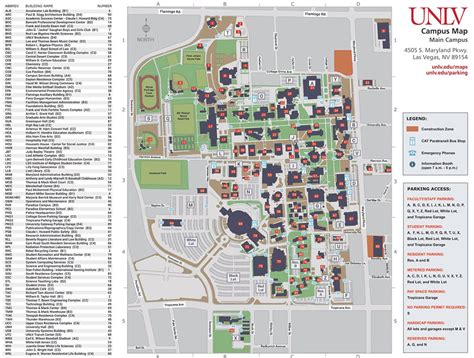 Unlv Campus Map Printable