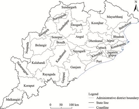 Distribution Of The 30 Districts Of Odisha Download Scientific Diagram