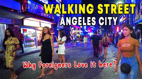 Walking Street And Fields Avenue At Night Angeles City Night Life