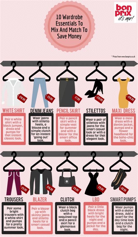 10 Wardrobe Essentials For Shopping On A Budget Infographic Visualistan