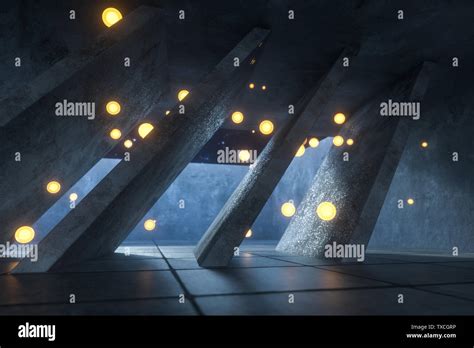 Three Dimensional Rendering Fireflies In A Dark Room Stock Photo Alamy