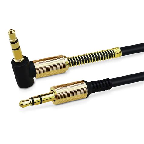 35mm Aux Cable Car Audio Stereo Headphone Jack Cord Right Angle Male