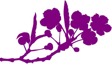 Cherry Blossom Branch Silhouette | Free vector silhouettes