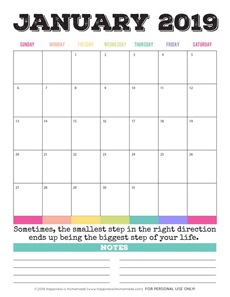 Free Printable Monthly Calendar Template 2019 Qualads