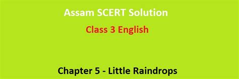 Assam Scert Class 3 English Lesson 5 Little Raindrops Solution