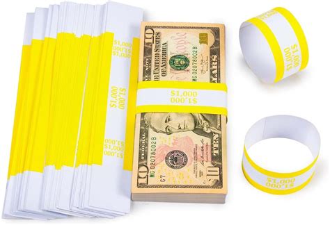 L Liked Pack Of 100 Currency Band Bundles Self Sealing Currency Straps