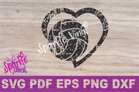 Svg Grunge Distressed T For Volleyball Heart Grunge Distressed