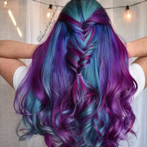Sorry girls, this is exclusively defined by web browser!! diagonal layered ombre blue purple violet hair (With ...