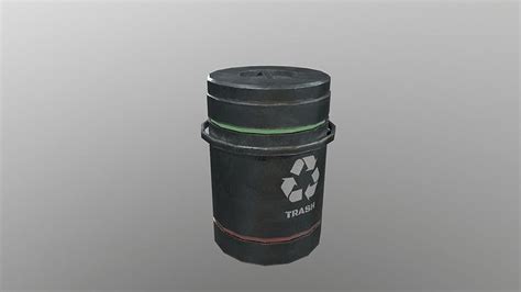 3d Model Sci Fi Trash Can Vr Ar Low Poly Cgtrader