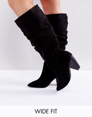 Asos Cadet Wide Fit Slouch Knee Boots Asos