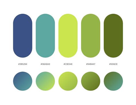 Blue Green Color Schemes And Gradient Palettes ทฤษฎีสี สี เฉดสี